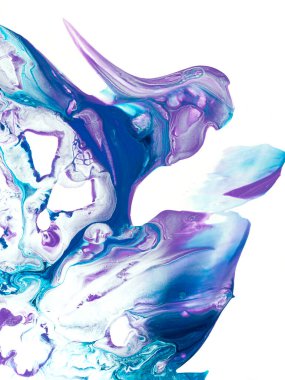 Abstract blue and purple fantastic creative hand painted background, brush texture, acrylic painting. Modern art. Contemporary art.