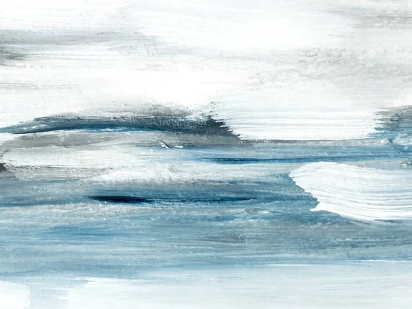 Morski Krajobraz Oryginalny Obraz Abstrakcyjny Ręcznie Rysowane Impresjonizm Stylu Niebiesko — Zdjęcie stockowe