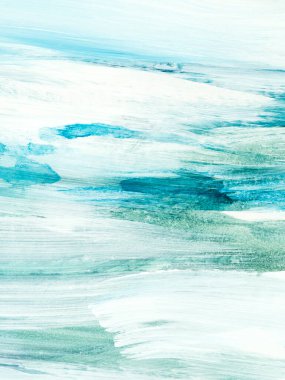 Abstract sea landscape. Original painting. Hand drawn, impressionism style, blue color texture with copy space, brush strokes of paint,  art background.  Modern art. Contemporary art.