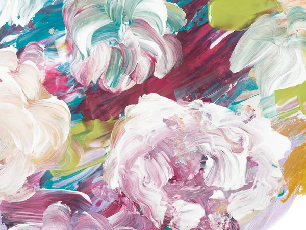 Abstract Flowers Original Hand Drawn Impressionism Style Color Texture Brush — Fotografia de Stock