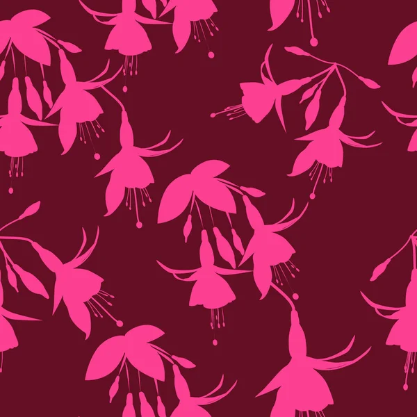 Naadloos Patroon Van Fuchsia Bloemen Bloemen Vector Achtergrond Voor Textiel — Stockvector
