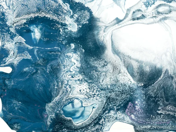 青の抽象画 創造的な手描きの背景 ブラシの質感 アクリル絵具 現代美術 現代美術 — ストック写真