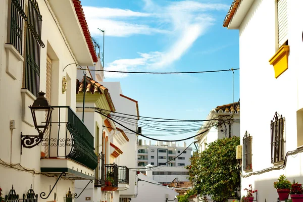 Una Plaza Centro Del Casco Antiguo Estepona Costa Del Sol — Foto de Stock