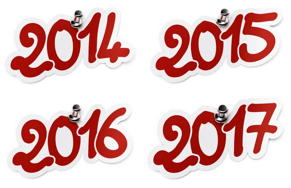 2014, 2015, 2016, 2017 stickers — Stockfoto