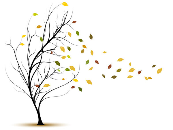 Vector tree in autumn