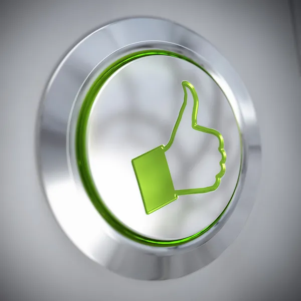 Великі пальці вгору символ, зелений як кнопки, затвердженого — стокове фото