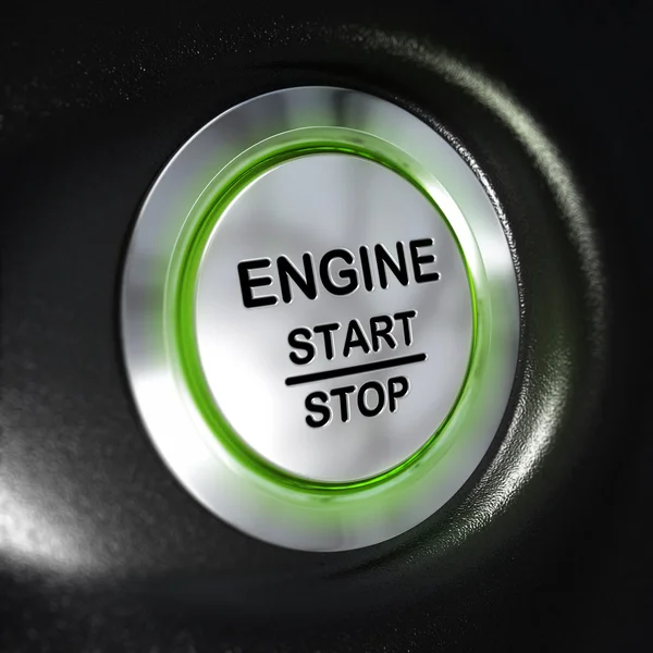 Motoru start ve stop düğmesi, otomobil starter — Stok fotoğraf