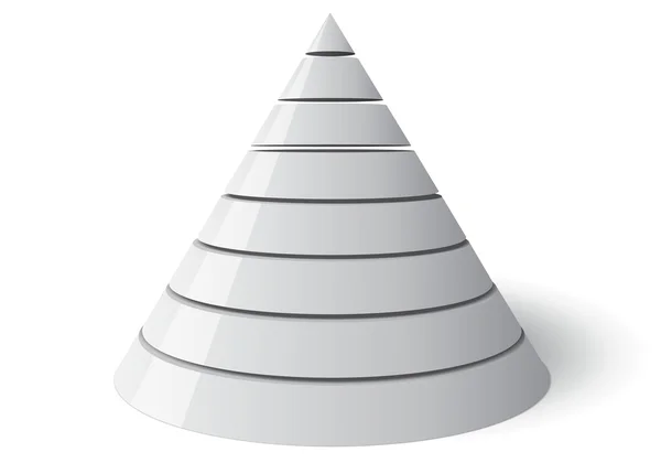 Vector cone acht niveaus, vectoriële 3D-vorm — Stockvector