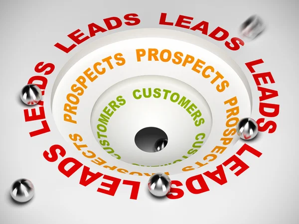 Conversion Funnel - Leads to Sales — Stock Photo, Image