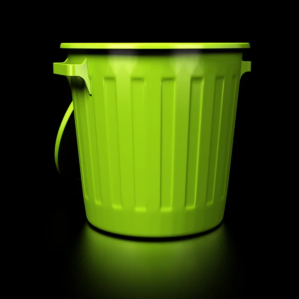 Empty Trash Bin Over Black Background — Stock Photo, Image