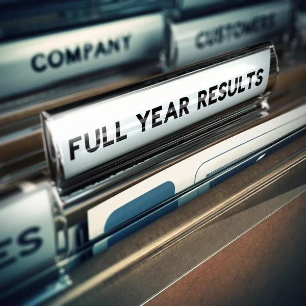 Full Year Financial Results Concept — Stock Photo, Image