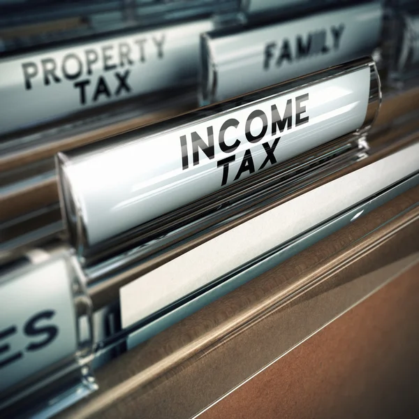 Inkomstenbelasting - belastingen concept — Stockfoto