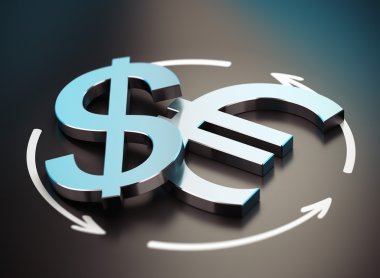 Euro ve dolar simgesi. EUR usd çifti