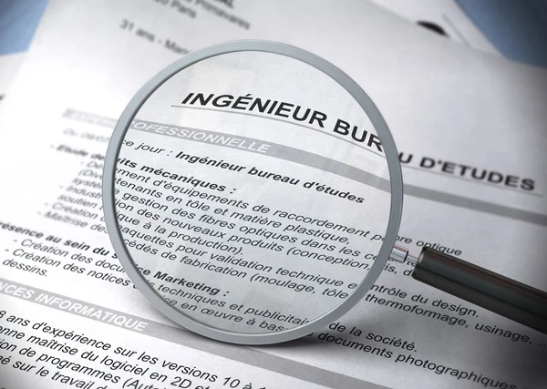 Riprendi, Curriculum Vitae francese — Foto Stock