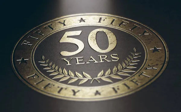 Golden Marking Black Background Text Years Concept 50Th Anniversary Celebration — Stock Photo, Image