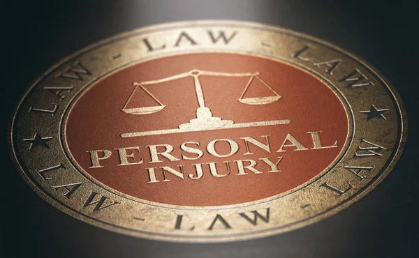 Personal Injury Written Golden Letters Red Black Background Law Concept — Stock Photo, Image