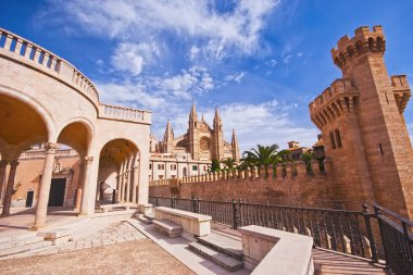 The Cathedral of Santa Maria of Palma, Royal Palace of La Almudaina, March Museum Mallorca clipart