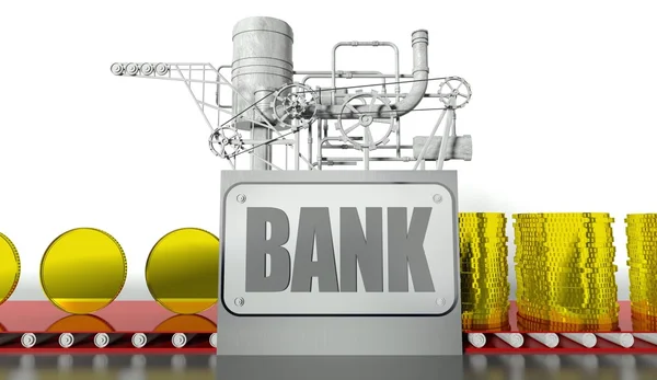 Bancaire concept met geldmachine — Stockfoto