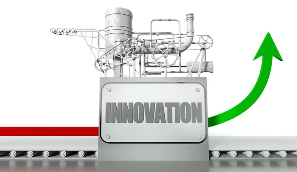 Concetto di innovazione con grafico e macchina — Foto Stock