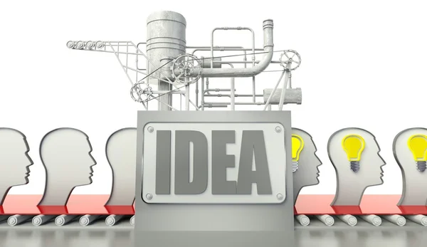 Idea concept with light bulbs in — Stock Photo, Image