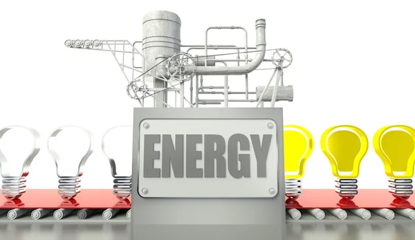 Energy concept with light bulbs — Stock Photo, Image