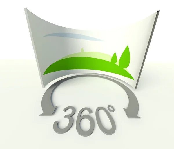 Sferische 360 panorama pictogram, symbool en ondertekenen — Stockfoto