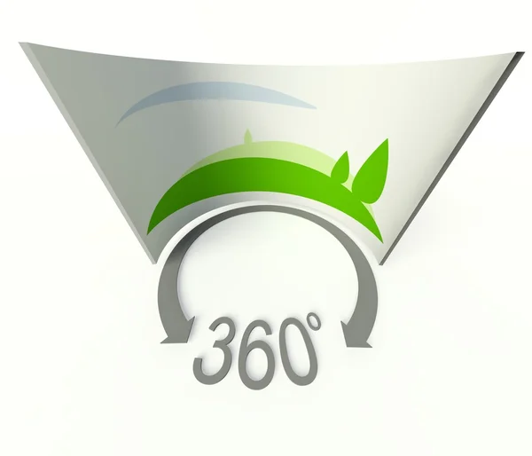 360 全景球形图标、 符号和标志 — 图库照片