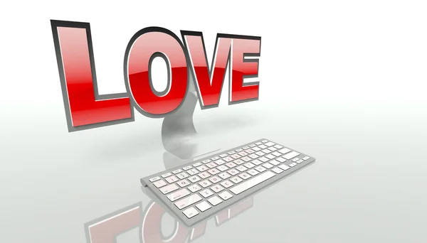 Amore virtuale sul concetto di internet — Foto Stock