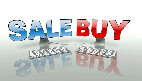 E-commerce concept, sale and buy Pay by net — Stock Photo, Image