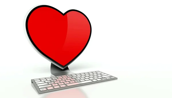 Amore virtuale sul concetto di internet — Foto Stock