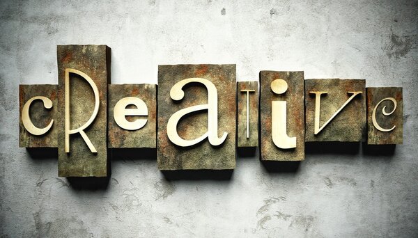 Creative concept with vintage letterpress