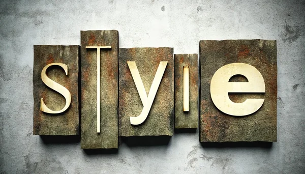 Style concept with vintage letterpress — Stock Photo, Image