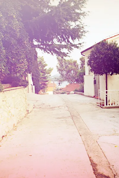 Street in style of old photo, cross process — Stock Photo, Image