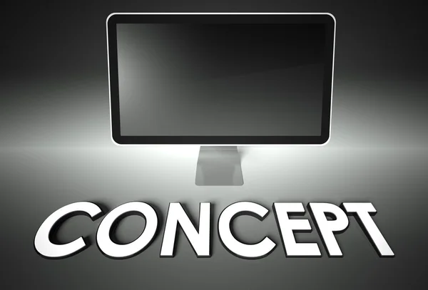 Pantalla en blanco del ordenador con palabra Concepto —  Fotos de Stock