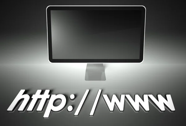 Computer blank screen with word Http — Stock Photo, Image