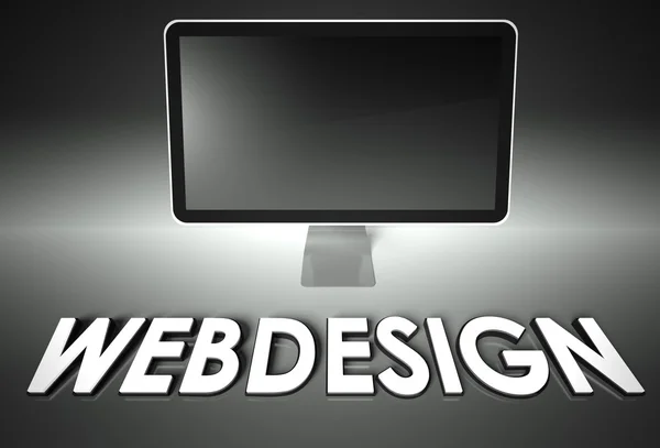 単語のウェブ デザインとコンピューター空白の画面 — ストック写真