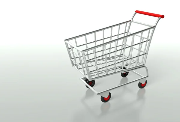 Empty shopping cart, background — Stock Photo, Image