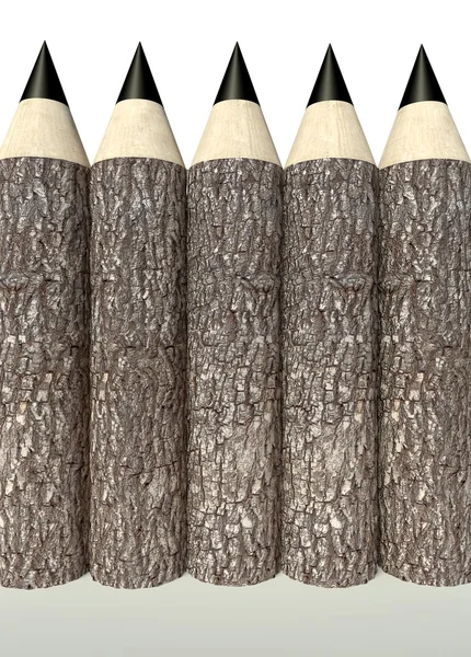 Ağaç gövdesi, arka plan ile ahşap kalemler — Stok fotoğraf
