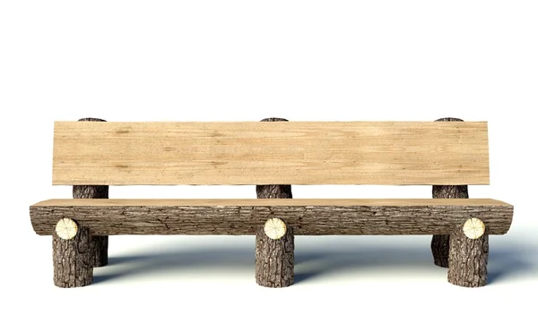 Banc en bois fait de troncs d'arbre — Photo