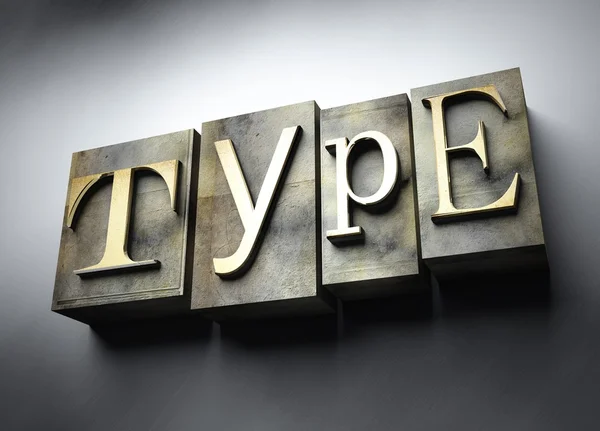 Type concept, texte typographique vintage — Photo