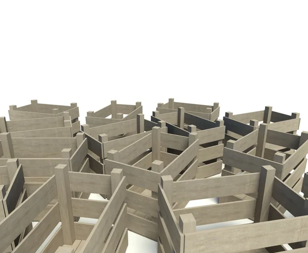 Fondo de cajas de madera vacías 3d —  Fotos de Stock