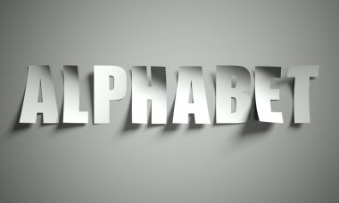 Kağıt arka plan üzerinde kesme alfabesi