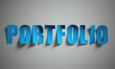 Portföy kağıt arka plan üzerinde kesti.