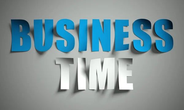 Business time cut from paper on background — Stock Photo, Image