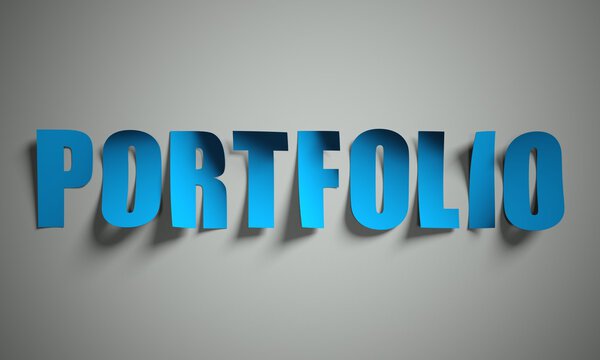 Portfolio cut from paper on background