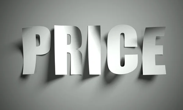 Price cut from paper on background — Stock Photo, Image