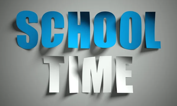 School time cut from paper on background — Stock Photo, Image