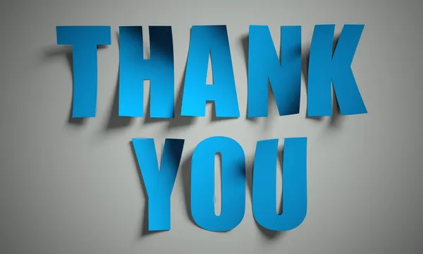 Thank you cut from paper on background — Stock Photo, Image