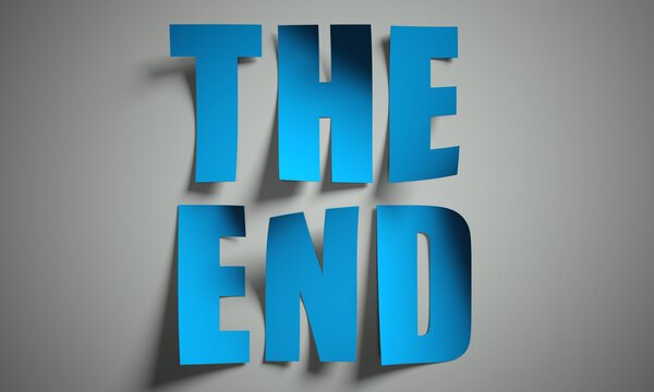 The end cut from paper on background