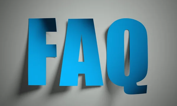 FAQ cut from paper on background — Stock Photo, Image